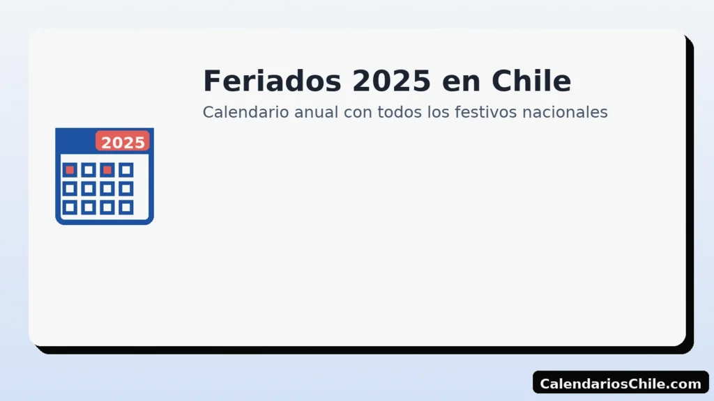Feriados 2025 en Chile: calendario anual con todos los festivos