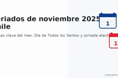 Feriados de noviembre 2025 en Chile: gráfico con calendario y fechas clave destacadas (1 y 16).