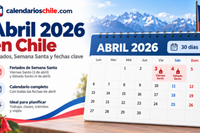 Calendario de abril en Chile