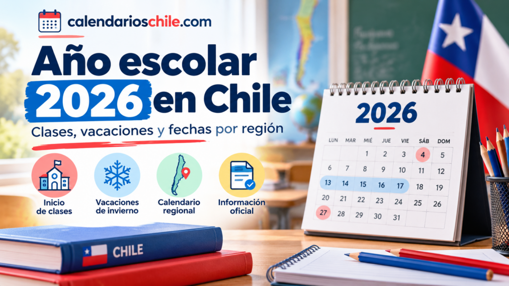 Año escolar 2026 en Chile con inicio de clases, vacaciones de invierno y fechas por región