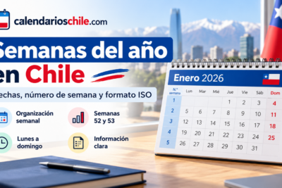 Semanas del año en Chile con fechas, número de semana y formato ISO