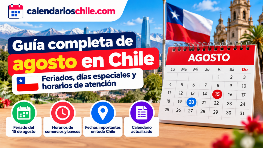 Fechas importantes de agosto en Chile, feriado del 15 de agosto y días especiales