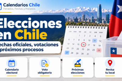 Calendario electoral de Chile con fechas de próximas elecciones, votaciones, voto obligatorio y consulta de locales de votación.
