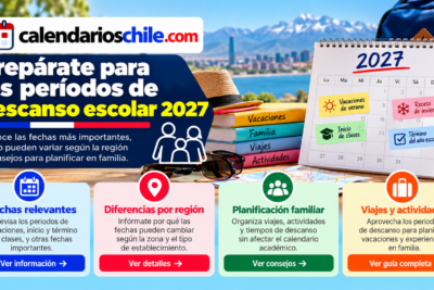 Calendario escolar de Chile con periodos de descanso, fechas académicas y consejos para organizar actividades familiares